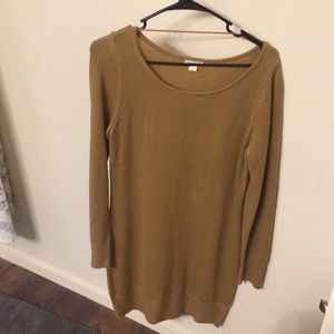 Long sleeve brown sweater dress
